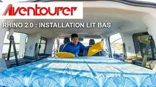 AVENTOURER RHINO 2.0 | Van am&eacute;nag&eacute; installation du lit bas, couchage pour famille