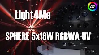 LIGHT4ME LED SPHERE 5x18W RGBWA UV kula disco LED