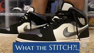 Jordan 1 (mid) Satin grey toe