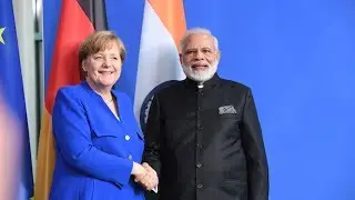 PM Modi with Chancellor of Germany Angela Merkel at Exchange of Agreements and Press Statements