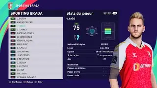 [PES 2021] SPORTING BRAGA players - season 2022/2023