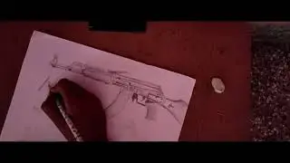 Free Fire AK, M4A1 Guns Pencil Drawing(Assault Rifles)