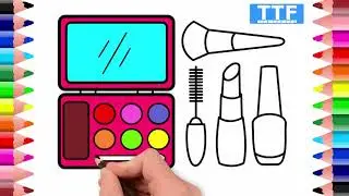 Glitter Makeup Tool Drawing And Coloring Pages For Kids | Tun Tun Fun
