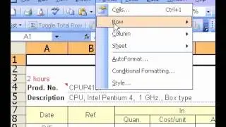 Microsoft Office Excel 2003 Define the default column width