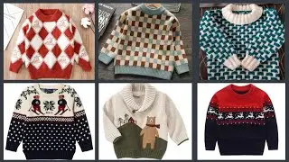 New hand knitted Checks Sweater design for baby boy //Two Colour Knitting Pattern for Baby Sweater