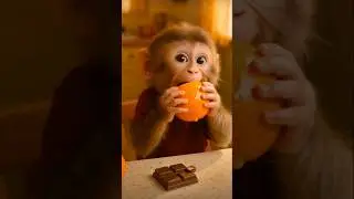 🐒 Cute Baby Monkey Eating Orange 🍊 | Funny Baby Monkey Video | So Adorable 😍