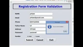 Registration Form Validation In java Netbeans with Regular Expression
