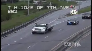 Minnesota State Patrol chases flatbed truck on Hwy. 10