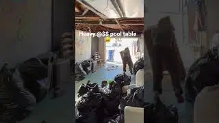 Moving a heavy pool table solo! #junkremoval #shorts #funnyvideo