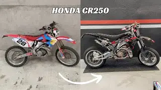 🆎[HONDA CR 250 DE ENDURO A SUPERMOTARD]🆎 2 A&Ntilde;OS EN 10 MINUTOS | REBUILD REBUILDING SUPERMOTO 🏍️🚀