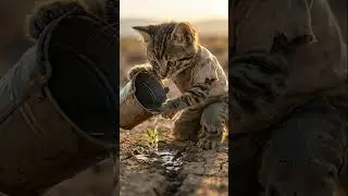 He Carried Water for Miles to Save One Dying Flower 🌹💧#cat #catstory #cute #motivation