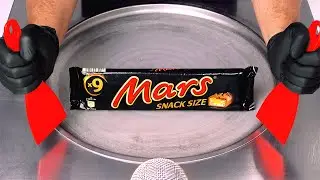 ASMR - Mars Ice Cream Rolls | how to make Caramel Chocolate Candy Bar to rolled fried Ice Cream