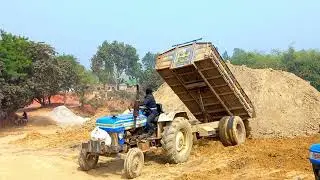 Loaded river sand is being unloaded to fill the low lying land | Sonalika Di 50 Tractor #Tractor 6
