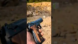 Beretta M9/92FS w/new wood grips 1st person pov (fps) one handed
