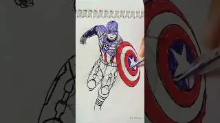 Draw Captain America #short #marvel #avengers #captainamerica #draw #anime