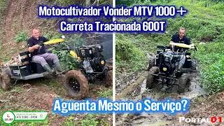 Motocultivador  MTV1000 + Carreta Tracionada 600T - Aguenta Mesmo o Serviço? @vonderferramentas⁩