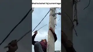 Man Gets Electric Shock While on Pole! ⚡🚨 #shorts #trendingnow