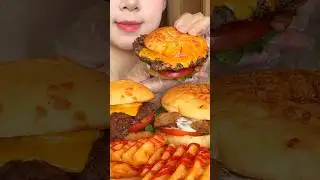 Cheese Thick Beef Burger Secret Recipe ChickenLeg Burger Cola#pizzahut #overflowingscreentension