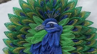 DIY peacock wreath