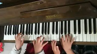 茶色のこびん　連弾　7才10才兄弟　ピアノ発表会　練習　楽譜無し　小学生　小学１年　小学４年