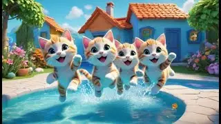 Six Little Kittens Jumping in the Pool | Water Play Song for Kids | Educational and Kids Songs