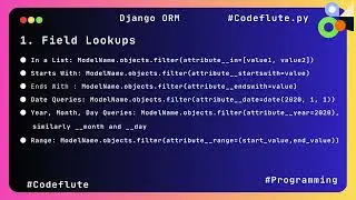 Field Lookups in Django ORM .  #python #django #djangoframework