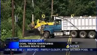 Coal truck crash closes road in Cambria Co.