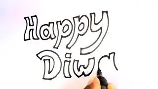 Happy Diwali | Dipavali | Font | Calligraphy | Easy Font | Festival | sketch | Drawing 