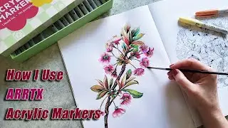 Painting with Arrtx Liquid Ink Acrylic Markers in a Coloring Book | Tips & Review