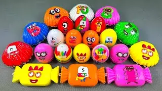 Сюрприз с радужным слаймом от Numberblocks! Самоделки и глиняные трансформации ASMR