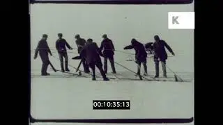 1930s Hungary, Ice Fishing on Frozen Lake, 16mm