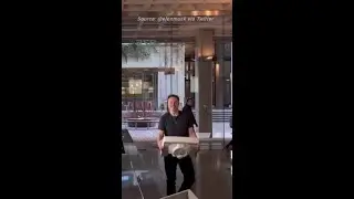 Elon Musk shows up at Twitter HQ: 'Let that sink in'
