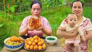 How to Harvest & Cook Rice: Making Crispy Fried Rice Balls & Delicious Bamboo Shoot Chicken Soup