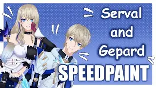 Drawing SERVAL and GEPARD from Honkai: Star Rail!
