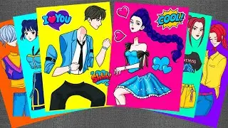[🌟PAPER DIY🌟] Lovely Couple HUNTRIX Rumi x Jinu SAJA BOYS | KPOP DEMON HUNTERS | Sticker Book diy