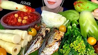 ASMR FRIED FISH, BOILED VEGGES (Fennel, Bamboo Shoots, Chayote, Cabbage, Baby Cauliflower, Tomato)