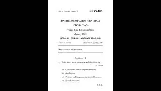 BEGS - 185  June 2022 Question Paper