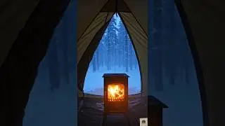 ❄️🌲Surviving a Blizzard #camping #snowstorm #tentlife #ASMRNature #cooking #slowliving
