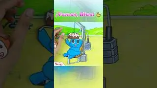 &iexcl;Ayudando a Blue a bajar de peso! 💪#PerderPeso #FunnyShorts #WorkoutTime#Blue#paper #asmr