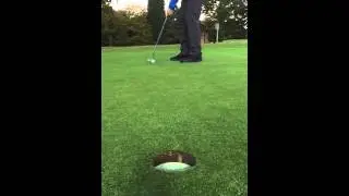 Slow-Mo filming a left-to-right 10ft putt.