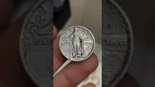 Silver Standing Liberty Quarter Dollar 1924, luster