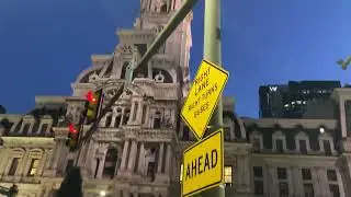 Philly At Night During Holidays 