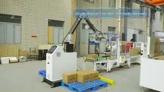 carton erector box sealer with Cobot Palletizer  handles boxes, bags, and pails collaborative robot