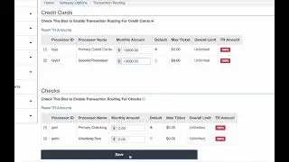 Transaction Routing Settings