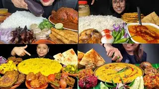 BANGALI FOOD EATINGCHALLENGE🥵, DAAL CHAWAL, DIFFERENT TYPES BHARTA, CHICKEN