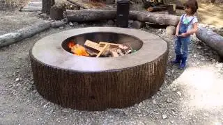 Tree Bark concrete firepit stamp mold