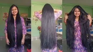 Long hair combing with hair play