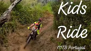 Kids ride MTB in Portugal 