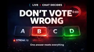 Chat Votes Live Quiz &ndash; One Wrong Answer = Game Over (24/7)