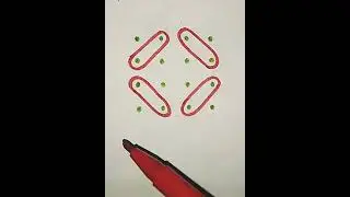 simple kolam| 4&times;4 dots kolam| sikku kolam #shorts